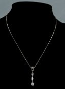 9 Carat White Gold Pendant and Chain set
