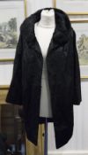 Black Silky Faux Fur Long Jacket, simila