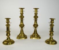 Victorian Brass Candle Sticks ( 2 ) Pairs. Tallest Pair of Candle Sticks 12 Inches High and 6.5