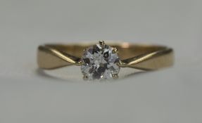 18ct Gold Set Single Stone Diamond Ring.