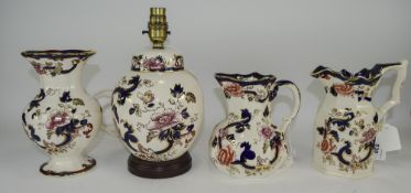 Masons Ironstone Printed and Hand Painted Items ( 4 ) In Total, Comprises 2 Jugs,