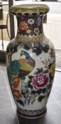 Large 20thC Floor Standing Oriental Style Vase, Bird And Floral Decoration,