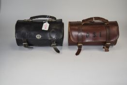 Two Pairs of Crown Bowls, Complete with Leather Carrying Cases.
