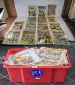 Large Container Containing A Quantity Of Comics, Titles Include The Beano,