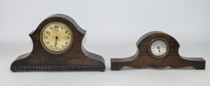 Swiss Made 8 Day Wood Cased Mantle Clock. Arabic Numerals. Height 6.75 inches.