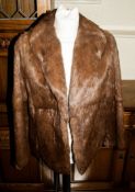 Ladies Medium Brown Coney Fur Jacket, fully lined, Collar with revers.