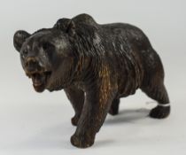 A Black Forest Carved Wooden Bear, Approx 9 Inches Long.