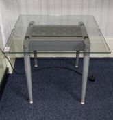 Brushed Steel Glass Topped Coffee Table