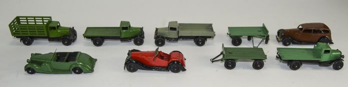 Dinky Collection. A Collection Of 9 Vintage Dinky Cars And Commercial Vehicles.