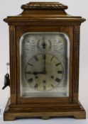 Gustave Becker Post 1900 Large Oak Cased Bracket Clock, 3 Train Striking and Chiming on 5 Rods,