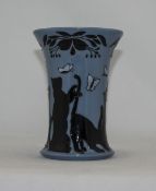 Moorcroft - Numbered Edition Modern Vase ' Black Cats Try Catching Butterflies ' Design. Designed by