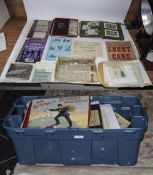 Box Containing A Mixed Lot Of Ephemera, Complete Mix To Sort, Books, Programmes, ,