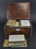 Wooden Box Containing A Quantity Of World Postcards, Mostly All Early 20thC,