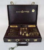 Solingen Bestecke 24kt Gold Plated Cased 72 Piece Canteen of Cutlery.