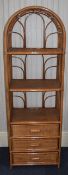 Cane Display Unit With 3 Drawers And 3 Shelves, Height 66 Inches, 22x 16 Inches Deep