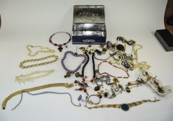 Mixed Lot Of Costume Jewellery To Include Brooches, Pins, Beads, Earrings, Pendant, Necklace,