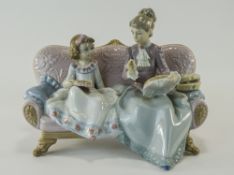 Lladro Limited Edition Rare Group Figure. "An Embroidery Lesson" Issued 2000, Retired 2003.