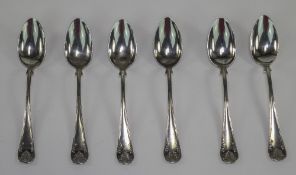 Swedish Early 20th Century Set of Six Silver Teaspoons.