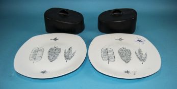 Midwinter 'Nature Study' Fashion Shape Butter/Cheese Dishes.