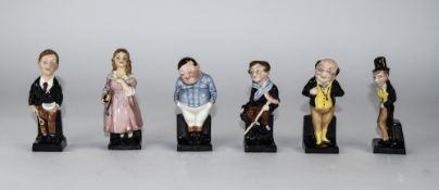 Royal Doulton Six Figures Comprising Tiny Fat Boy, Dick Swiveller, Oliver Twist,