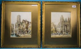 Henri Schafer (1833-1916) Pair Of Watercolours, Both Signed, And Titled Morlaix, Brittany And Rouen,