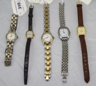 A Collection of Assorted Ladies Wrist Watches, Comprises 1/ Pulstar, 2/ Vialli. 3/ L.P. 4/ Accurist.