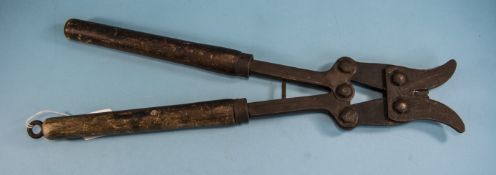 French World War I Trench War, Long Handle Barbed Wire Cutters. Marked AII KII AI 1918. 20 Inches In