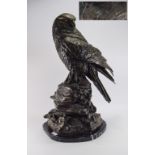 A Mid 20th Century Large and Impressive Signed Bronze Figure of a Bird of Prey,