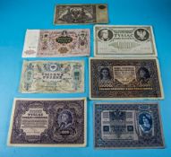 Collection of Continental Bank Notes, mostly German.