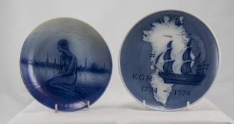 Royal Copenhagen Pair of Cabinet Plates, Hans Christian Anderson - The Little Mermaid and The 1774-