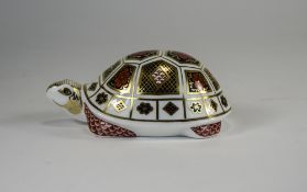 Royal Crown Derby Old Imari Paperweight ' Turtle ' Gold Stopper. Date 1990. Mint Condition.