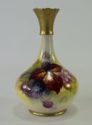 Royal Worcester Hand Painted And Signed Specimen Vase, "Blackberries" Fallen Fruits,