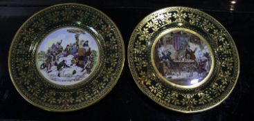Two Caverswall Christmas Plates, Hand Pa
