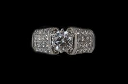 A Platinum Set Fine Single Stone Diamond