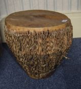 African Animal Skin Drum of Typical Form
