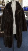 Ladies Brown Three Quarter Length Mink C