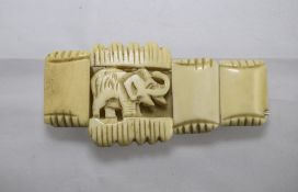 A Vintage Ivory Carved Elephant Expandin