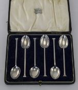 A Fine 1920's Set of Six Silver Coffee S