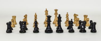 Antique English Boxwood Chess Set, Staun