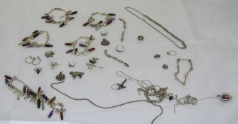 Mixed Lot Of Silver Jewellery To Include