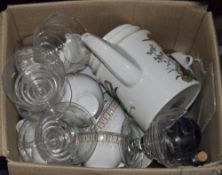 Box Of Assorted Pottery And Glass.