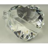 Swarovski Faceted Crystal Heart Shaped Jewellery Box with Frosted Ribbon,