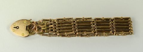 A Nice Quality Vintage 9ct Gold Six Bar Gate Bracelet,