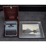 Olivetti Studio 44 Typewriter Together With A Framed Print