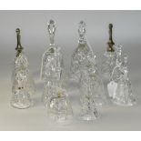 A Good Collection of Cut and Moulded Glass Bells ( 14 ) Bells In Total.