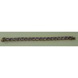 Rose De France Amethyst Tennis Bracelet, 38cts, each oval cut, facetted,