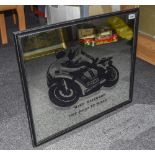 TT Interest Mike Hailwood Transfer Printed Mirror Depicting The Rider And Bike 1979 Senior TT