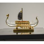 Swarovski Crystal Memories - Viking Ship with Stand, From The Journeys Collection,