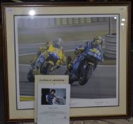 Valentino Rossi Interest Mission Impossible, Ray Goldsbrough GMA Framed Lithograph,
