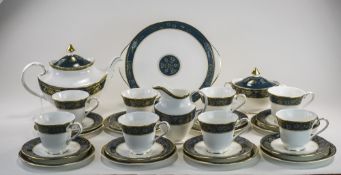 Royal Doulton 'Carlyle' Design Tea Set comprising teapot, sandwich/cake plate, milk jug,